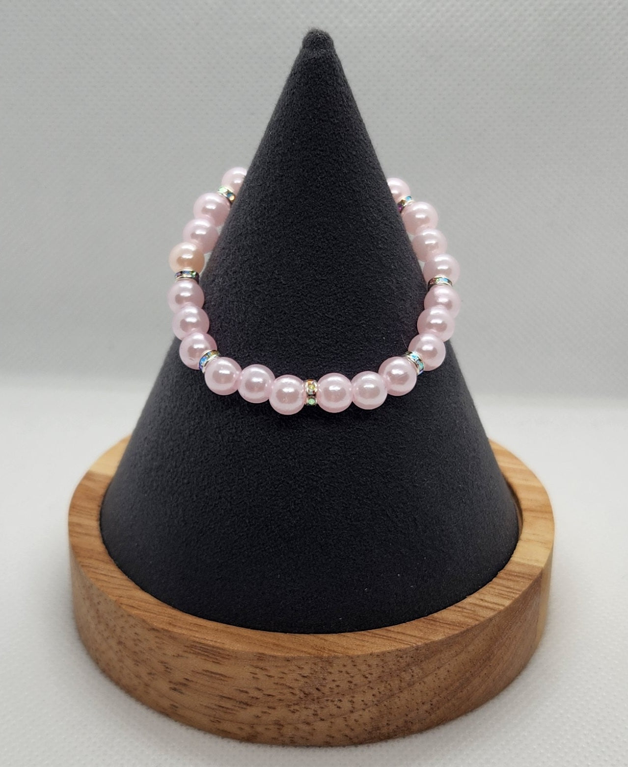 Pink with small crystal (6")