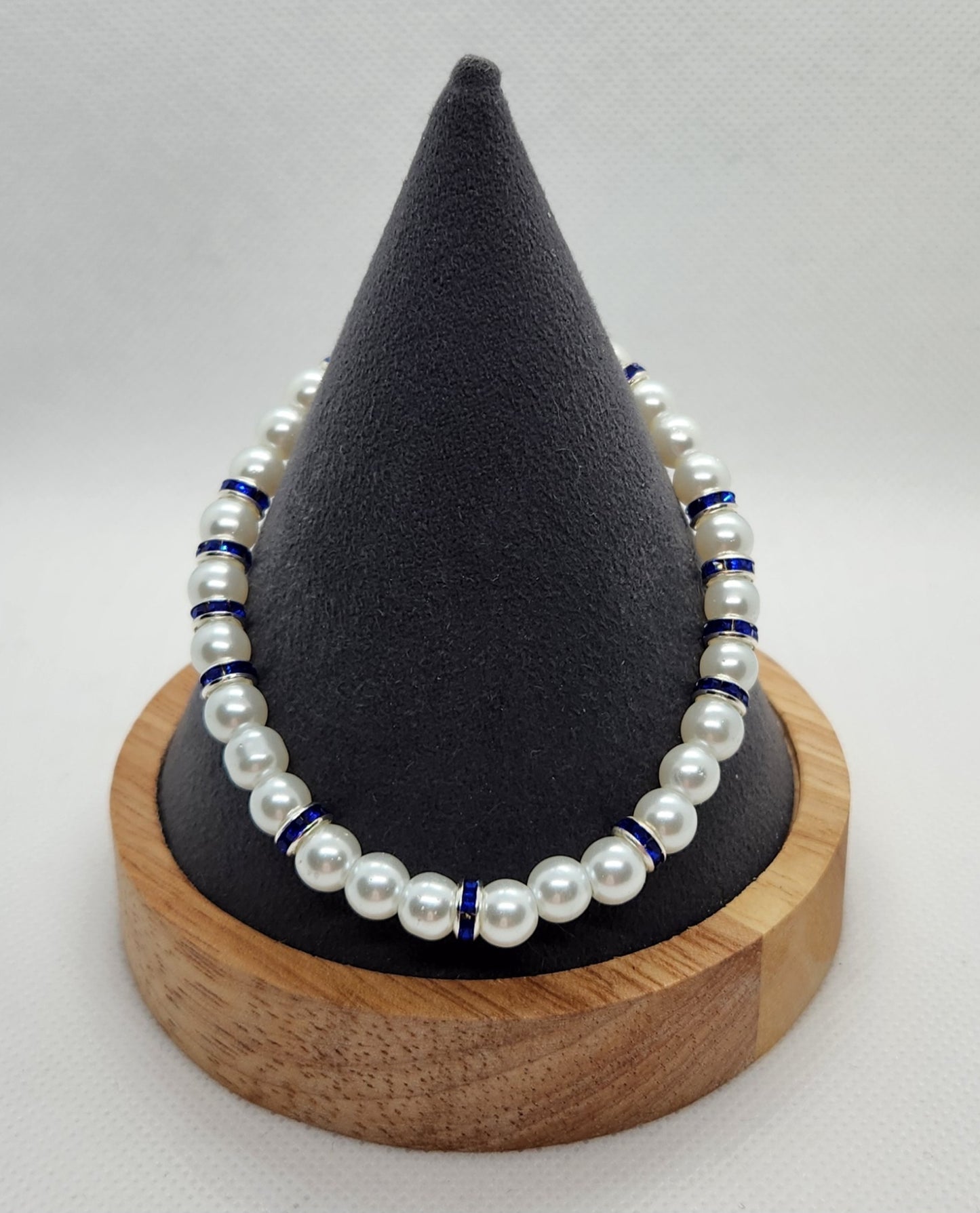 White and blue bling (size 8")