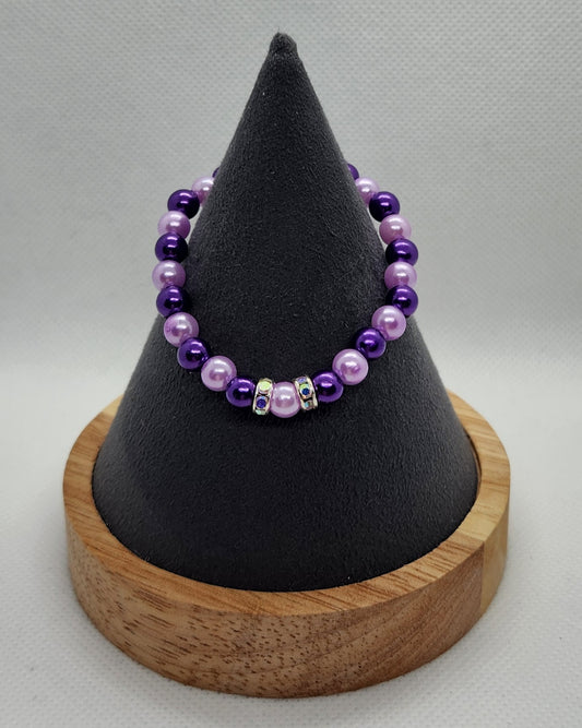 2 tone pearls in purple (size 6")