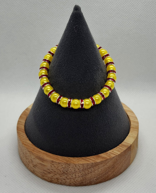 Yellow pearl with red (size 6")