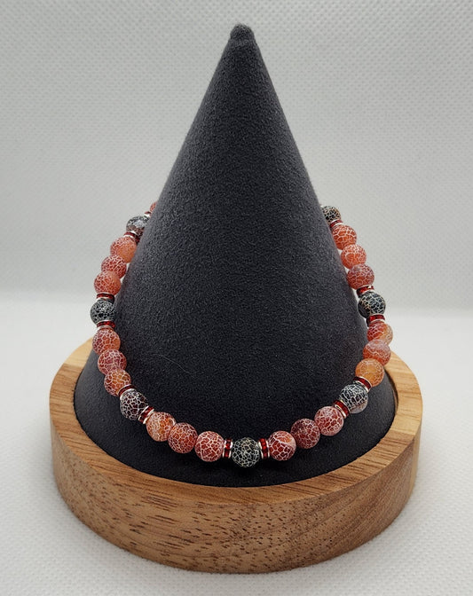 Red dragon stone with red crystal  (8")